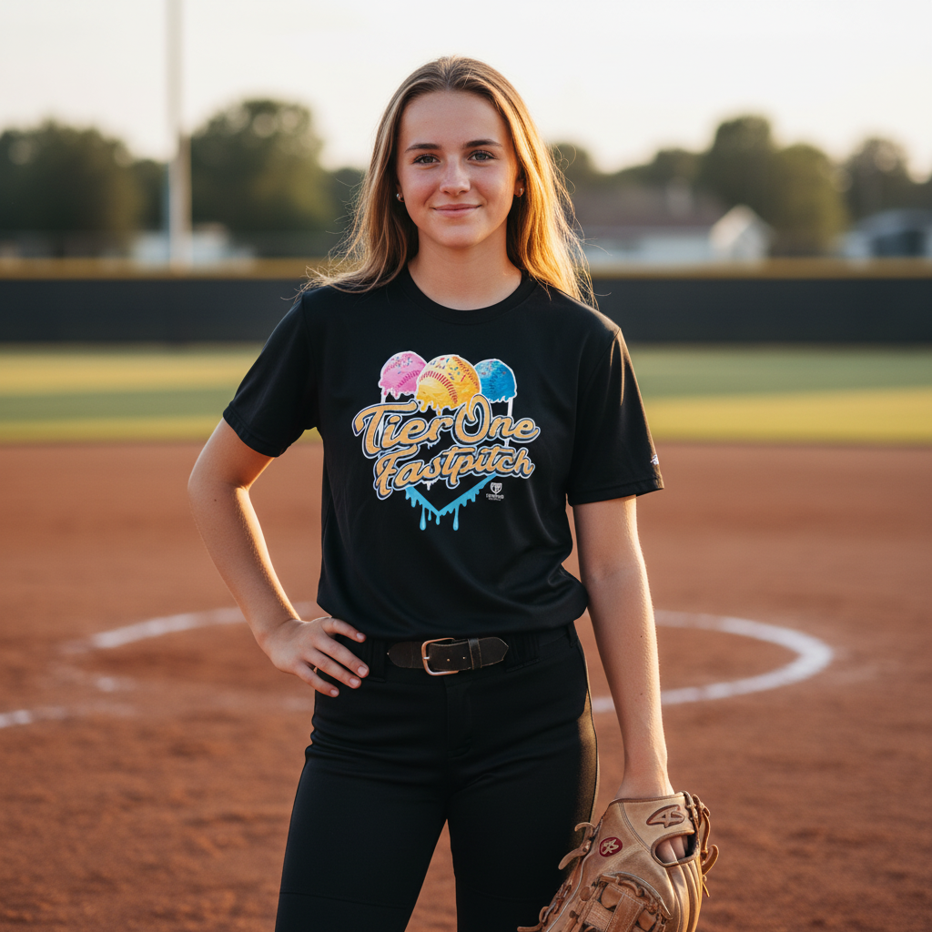 Drip Script Tee on athlete