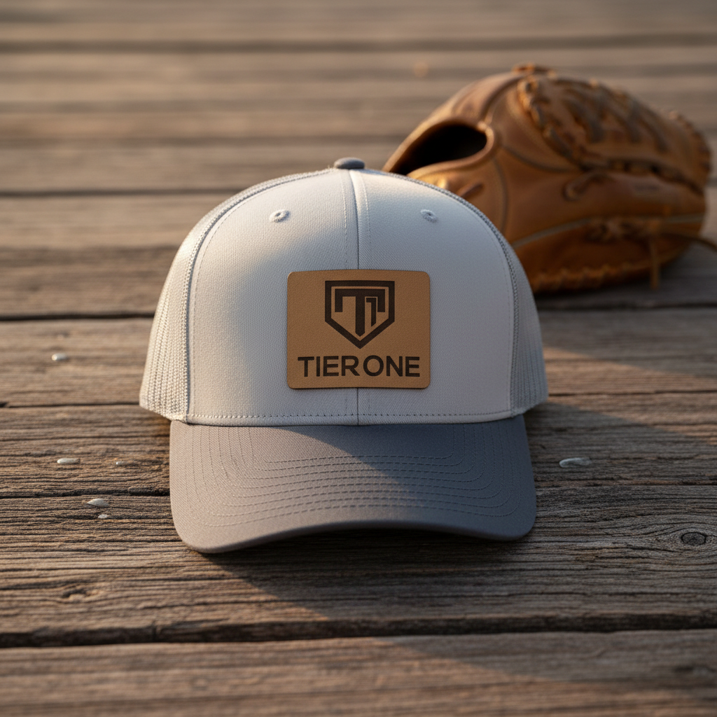 Gray Leather Edition hat in premium setting